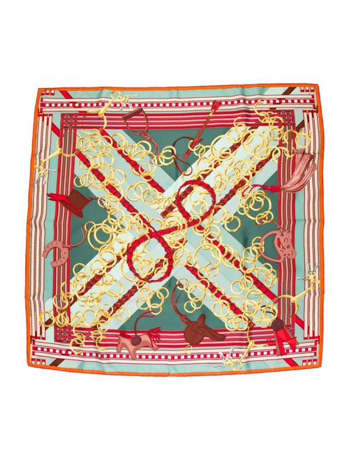 Hermès Brides et Gris-Gris Silk Scarf