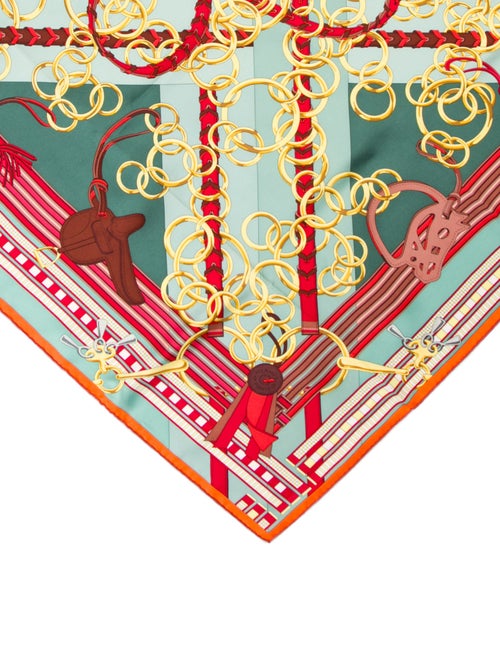 Hermès Brides et Gris-Gris Silk Scarf