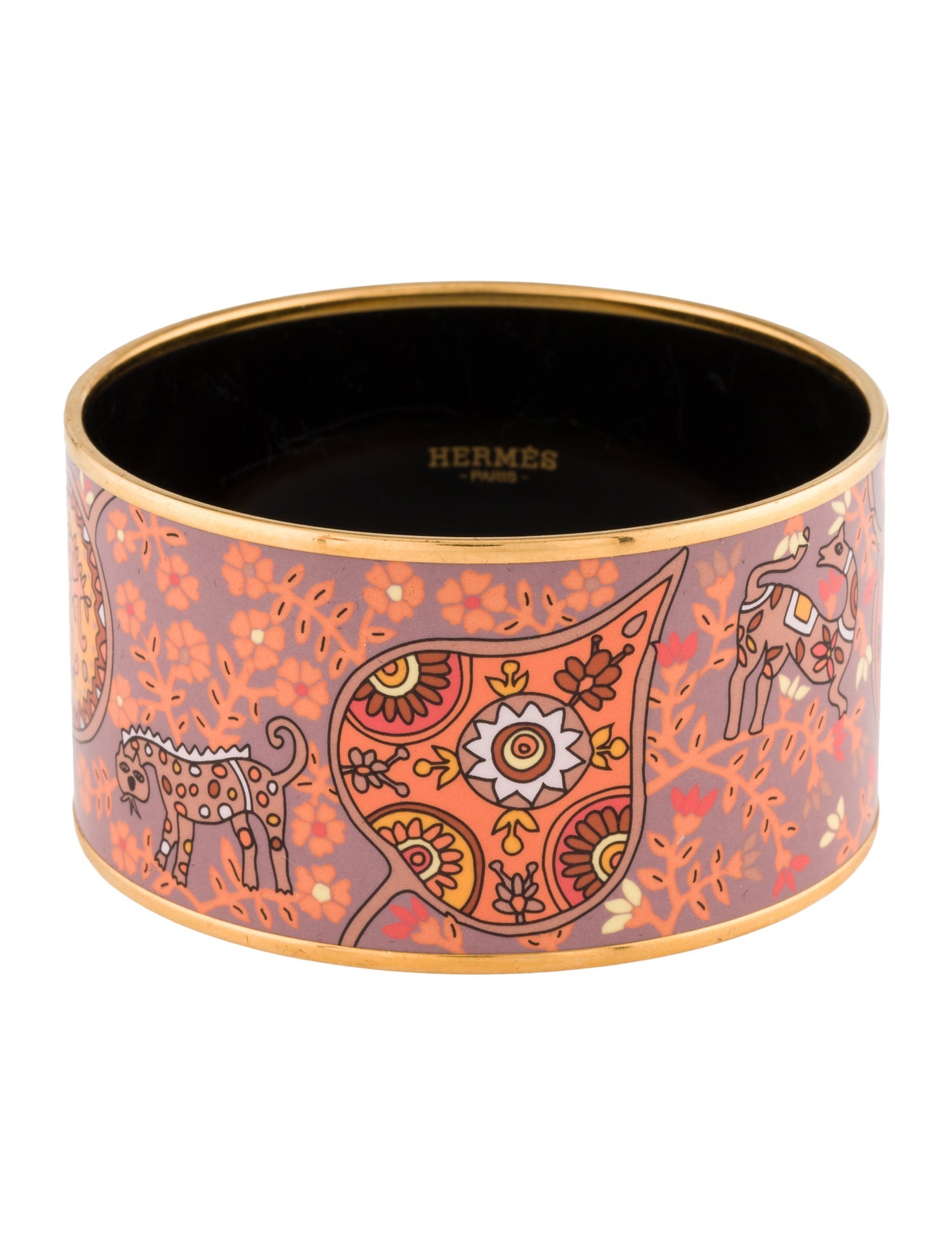 Hermès Enamel Extra Wide Bangle Bracelet