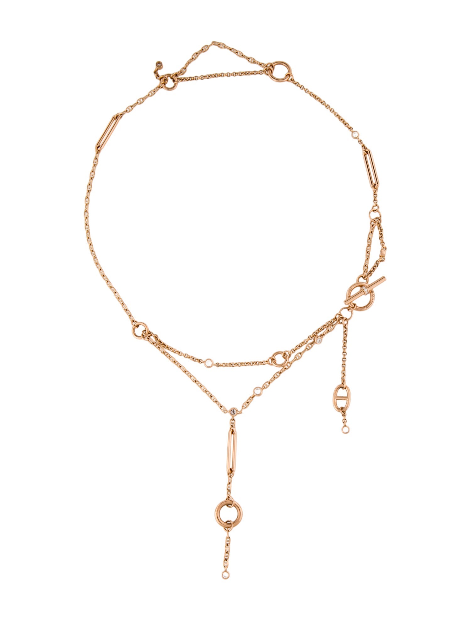 Hermès 18K Diamond Chaine d'Ancre Chaos Lariat Necklace