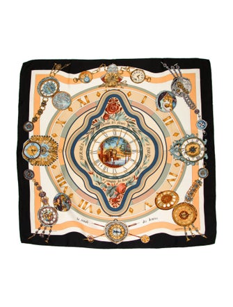 Hermès Parmi les Fleurs, Je Compte les Heures Silk Scarf
