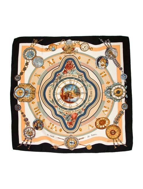 Hermès Parmi les Fleurs, Je Compte les Heures Silk Scarf
