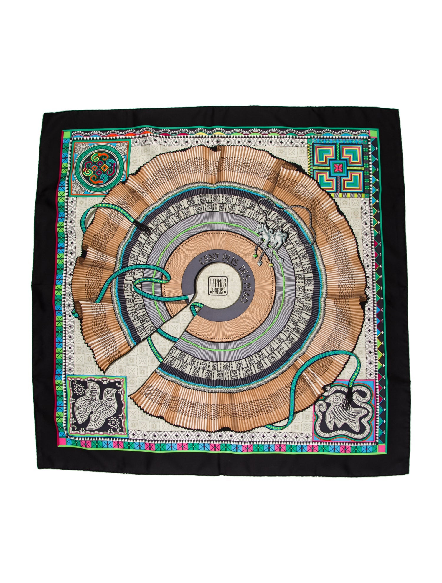 Hermès Cent Plis des Miao Silk Scarf