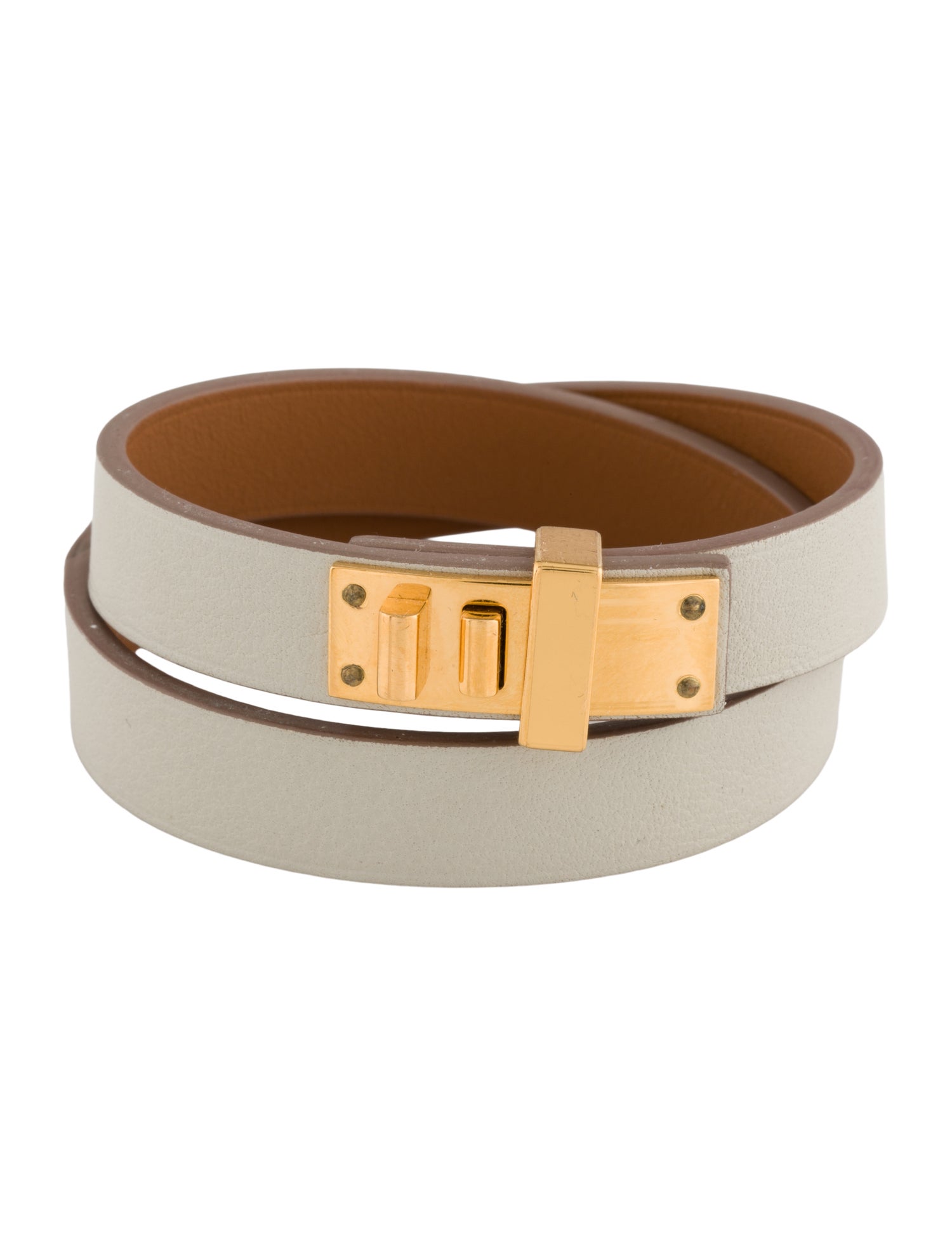 Hermès Mini Dog Double Tour Leather Bracelet