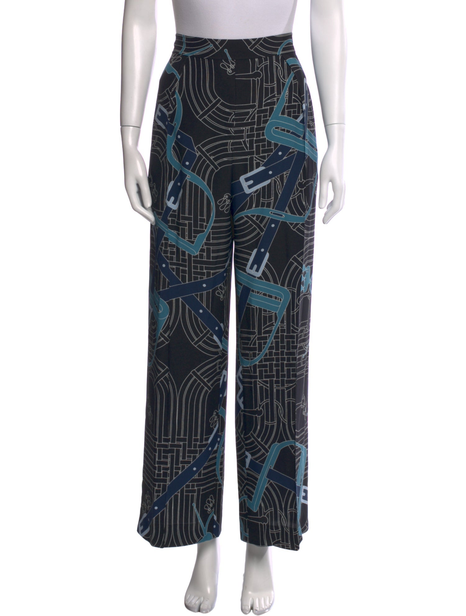 Hermès Silk Wide Leg Pants