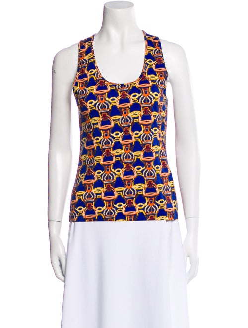 Hermès Printed Scoop Neck Top