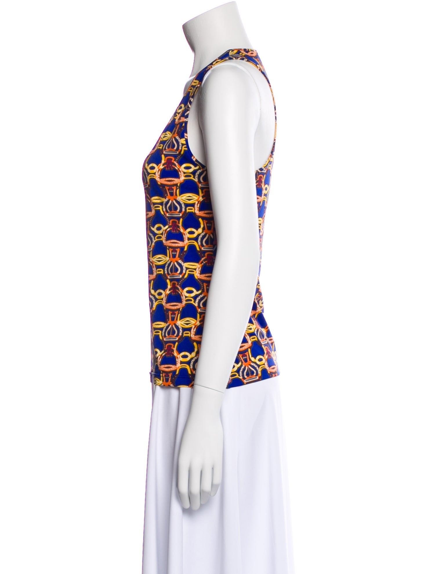 Hermès Printed Scoop Neck Top