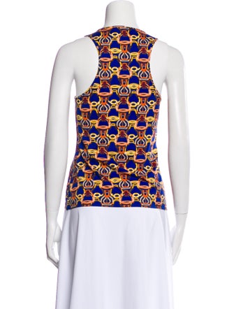Hermès Printed Scoop Neck Top