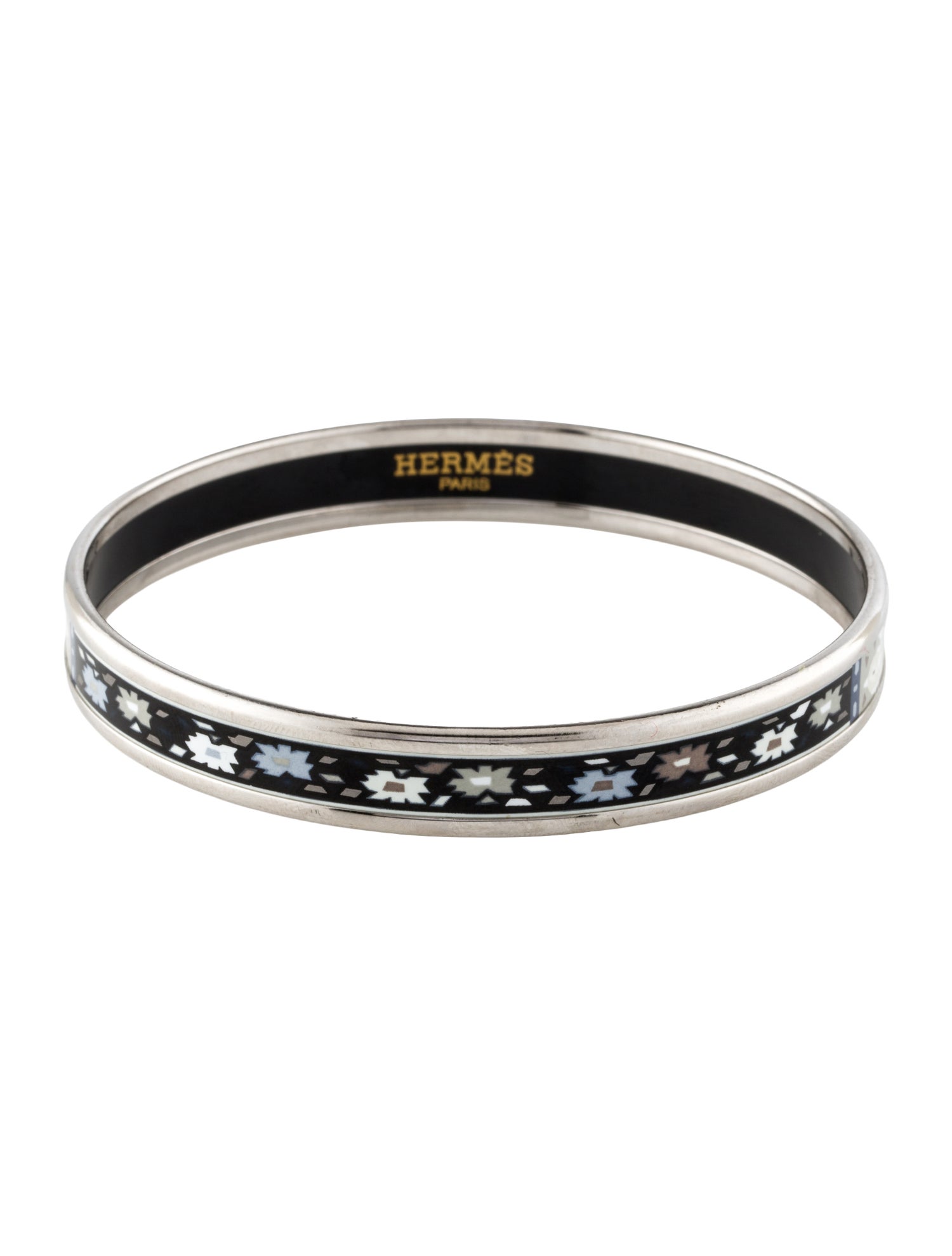 Hermès Enamel Narrow Bangle Bracelet