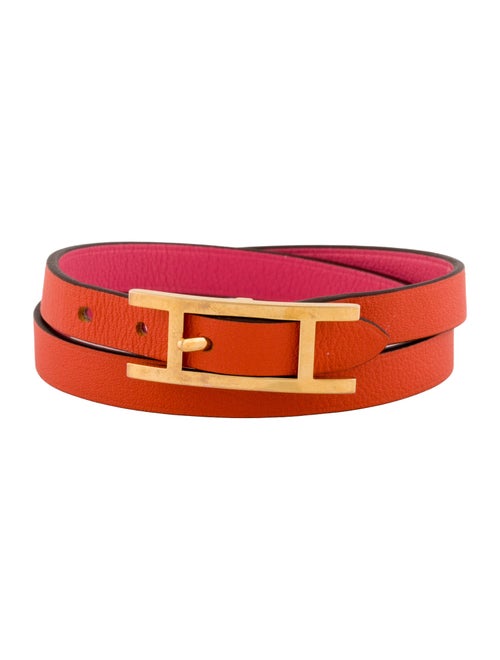 Hermès Leather Behapi Double Tour Wrap Bracelet