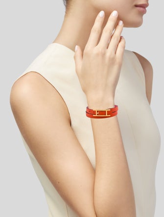 Hermès Leather Behapi Double Tour Wrap Bracelet