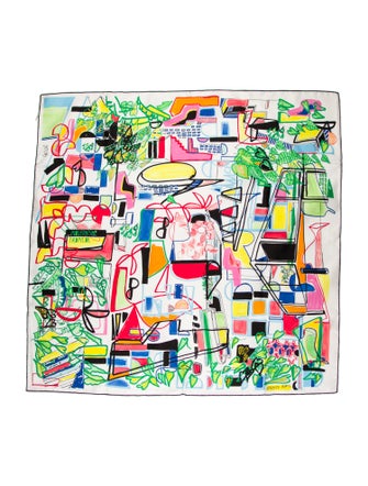 Hermès Modernism Tropical Silk Scarf