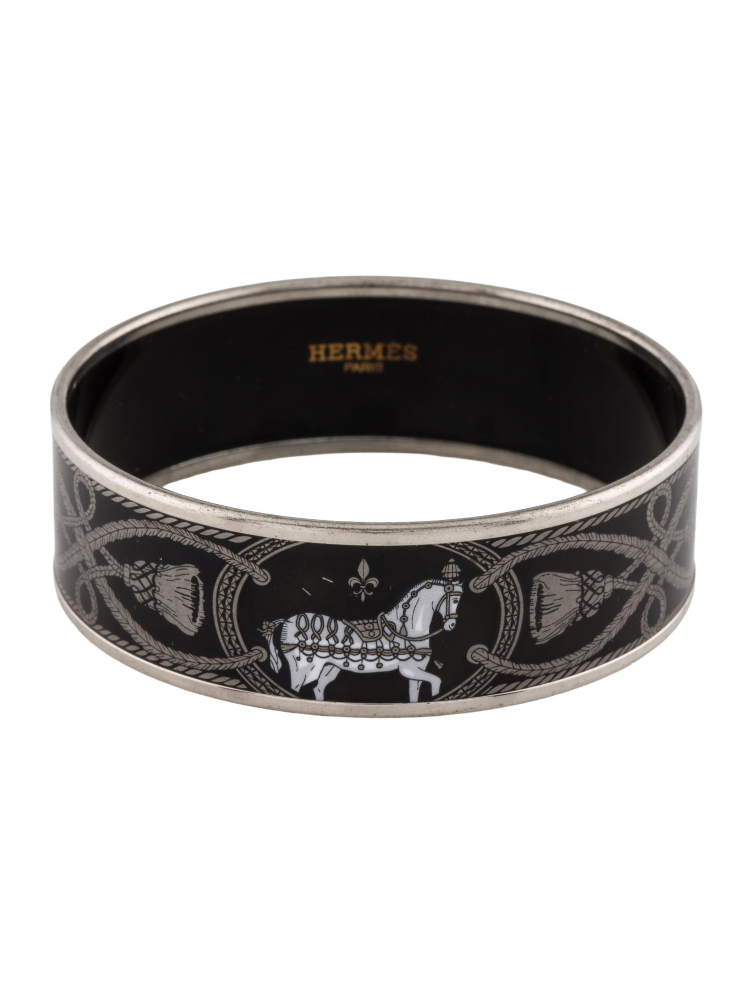 Hermès Enamel Wide Bangle Bracelet