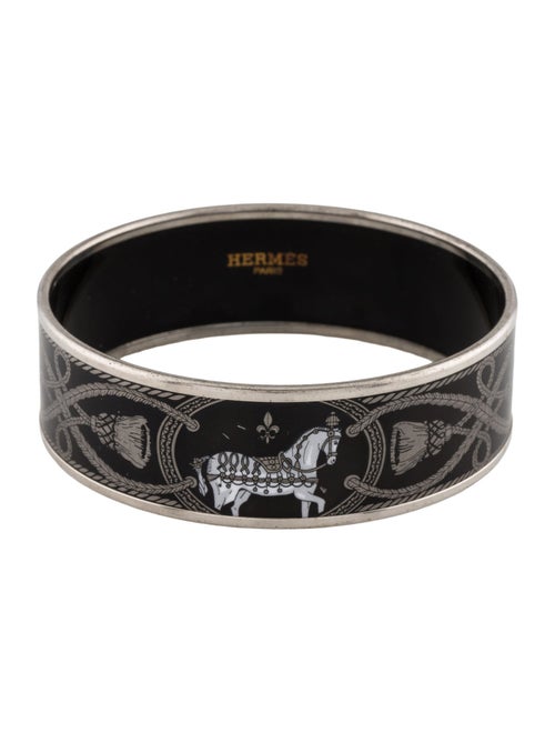 Hermès Enamel Wide Bangle Bracelet