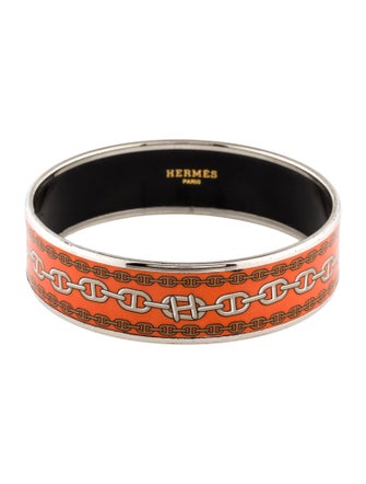 Hermès Enamel Wide Bangle Bracelet