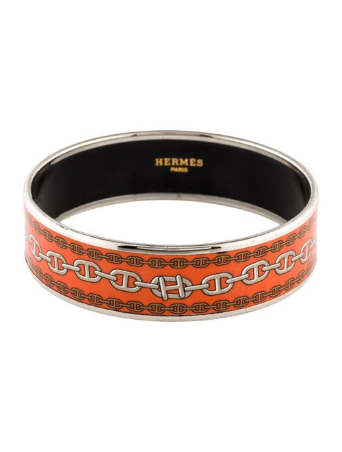 Hermès Enamel Wide Bangle Bracelet