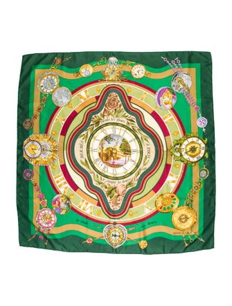 Hermès Parmi les Fleurs, Je Compte les Heures Silk Scarf