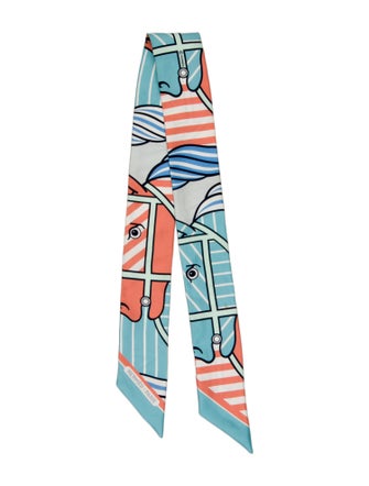 Hermès Quadrige Bayadere Silk Twilly Scarf