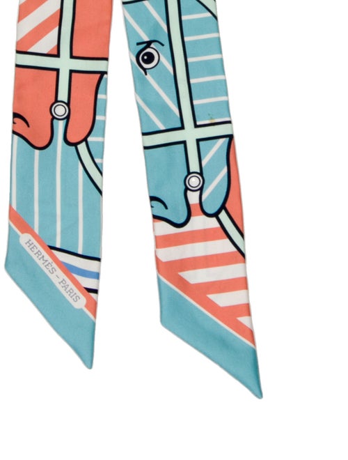 Hermès Quadrige Bayadere Silk Twilly Scarf