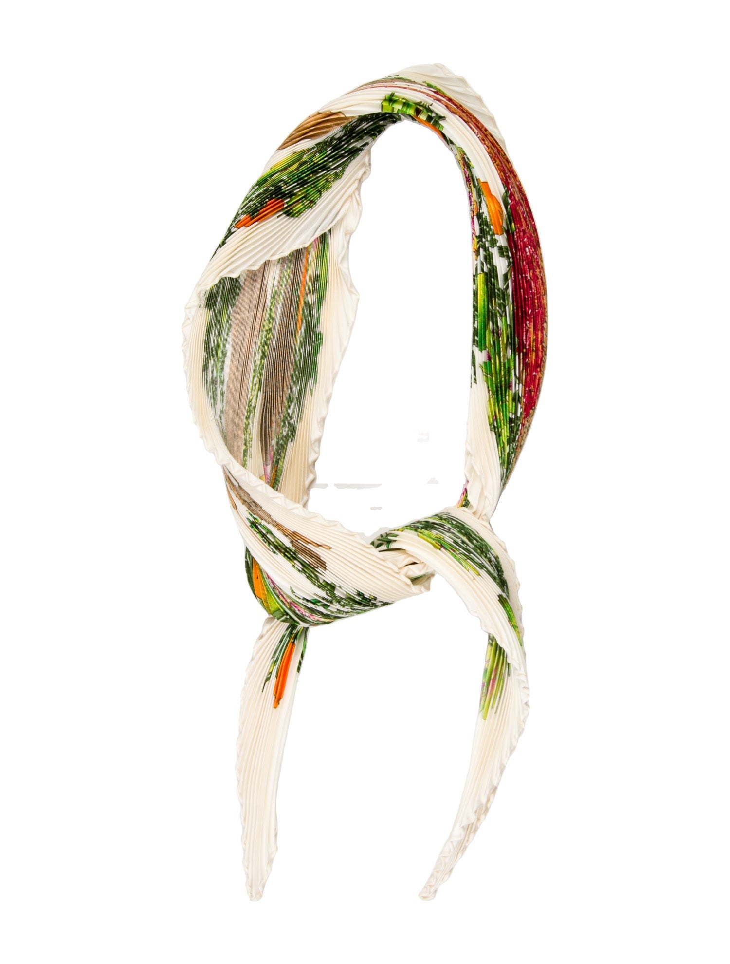 Hermès Passiflores Silk Plissé Scarf