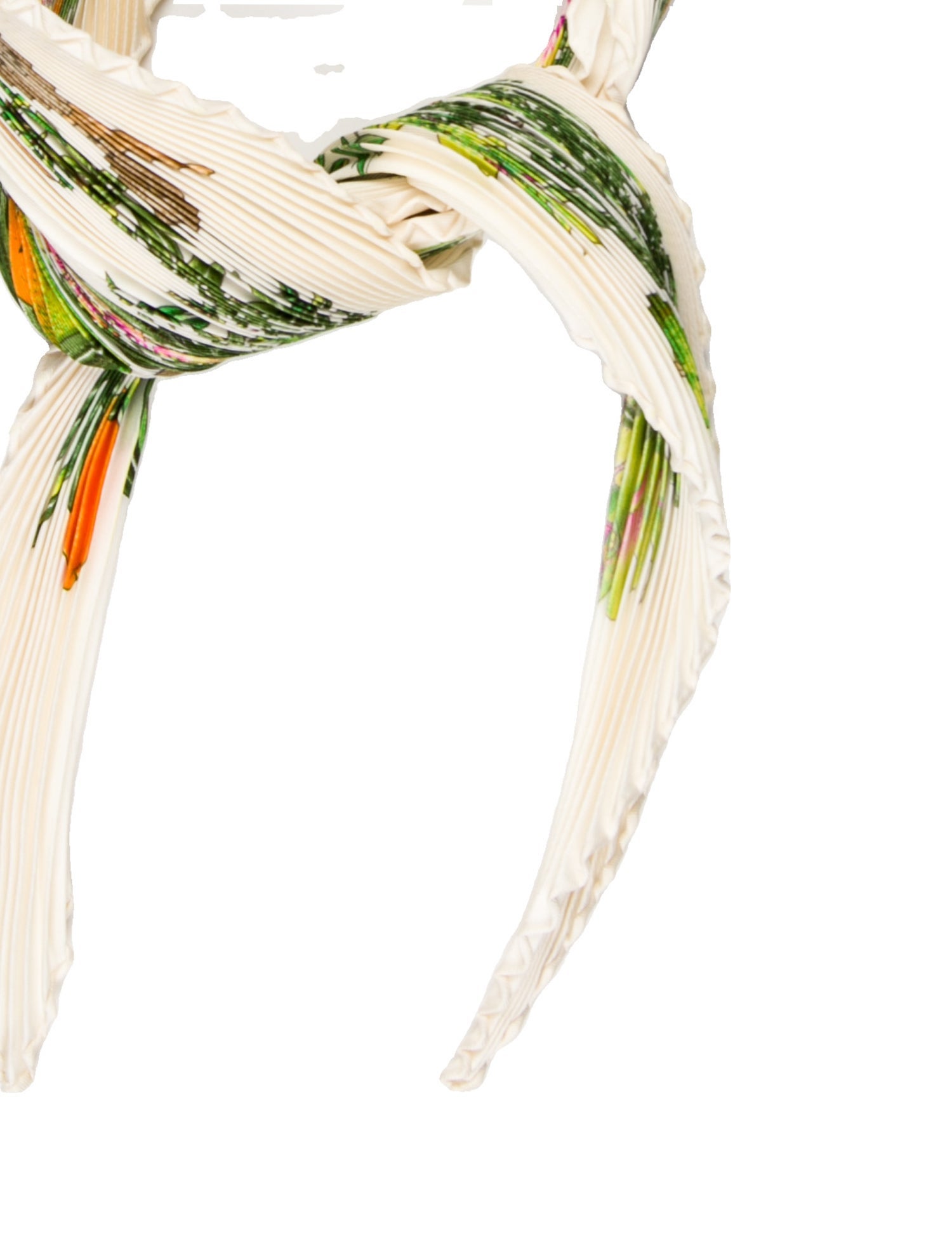 Hermès Passiflores Silk Plissé Scarf