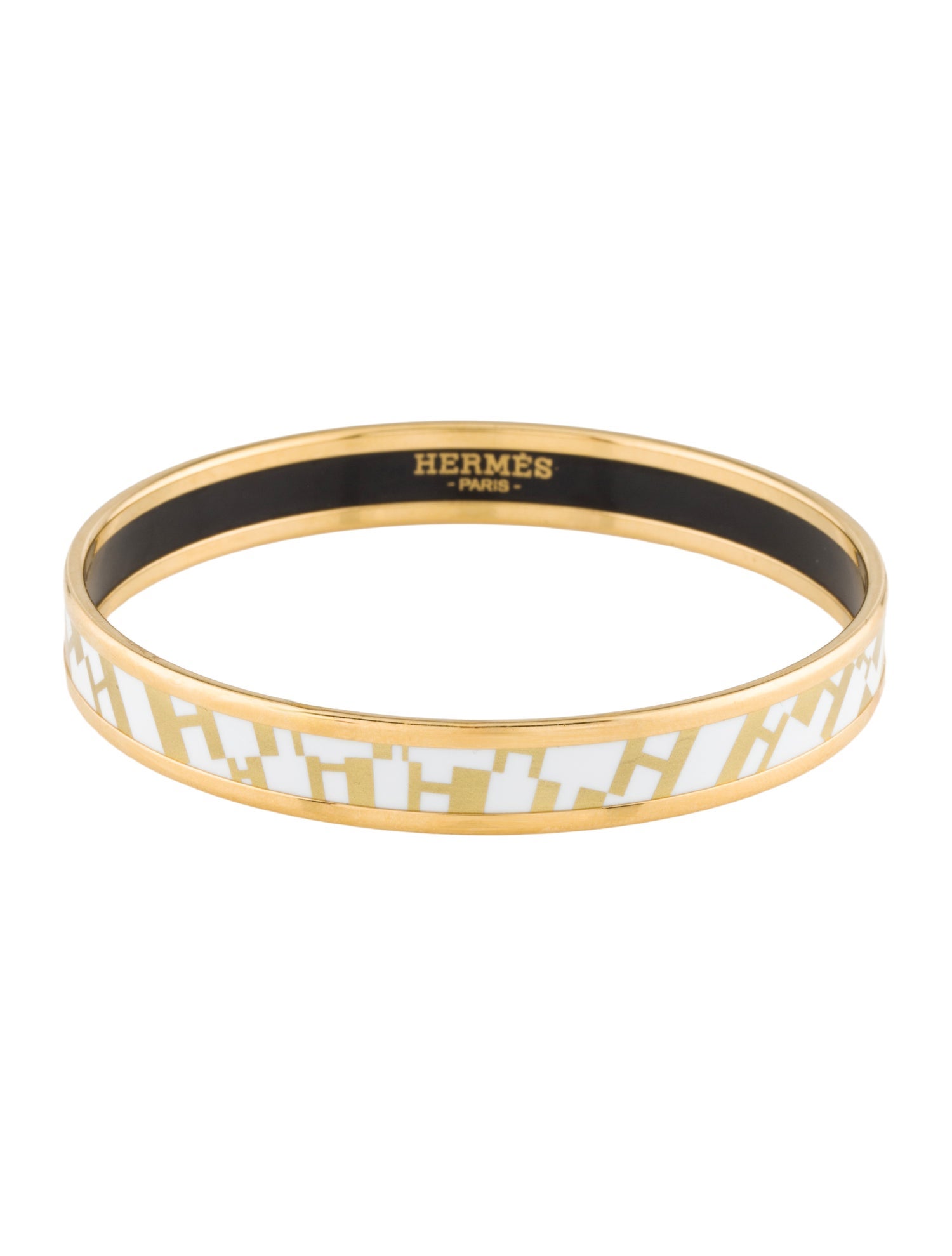 Hermès Enamel Narrow Bangle Bracelet
