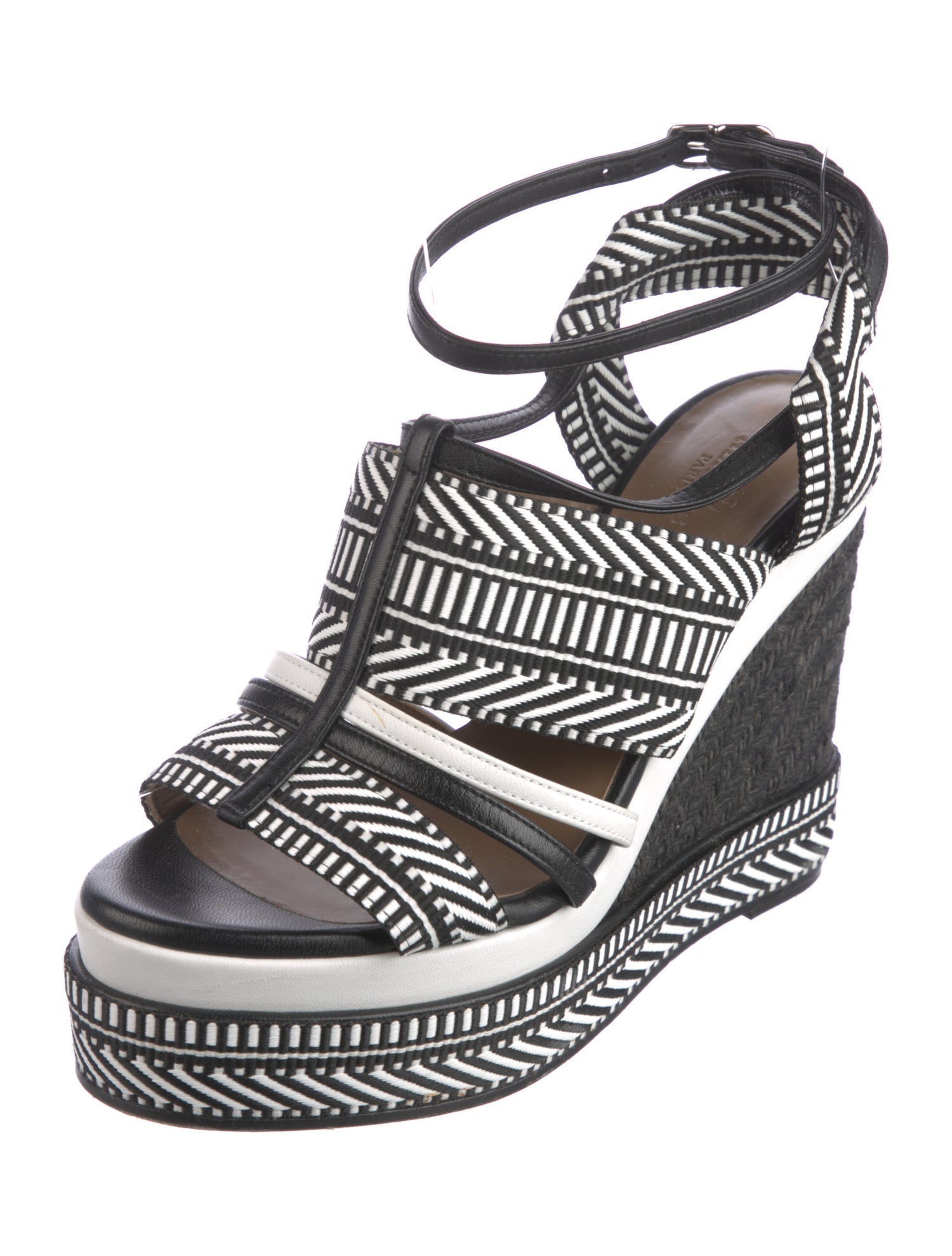 Hermès Striped Leather Trim Embellishment Sandals