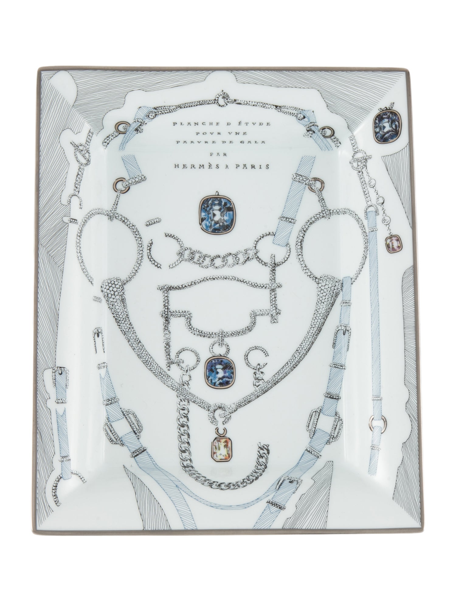 Hermès Planche d’Etude pour une Parure de Gala Valet Tray