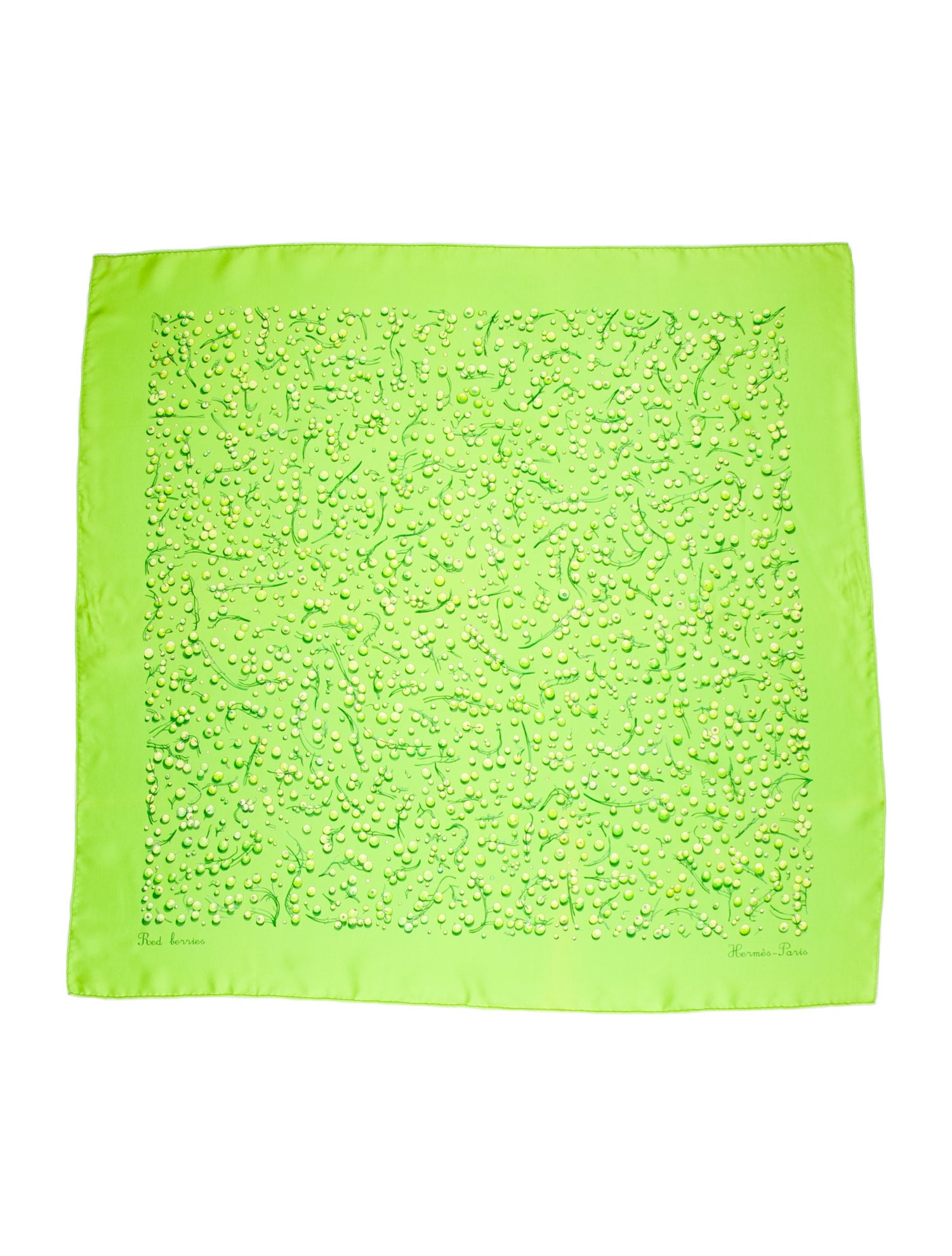 Hermès Red Berries Silk Scarf
