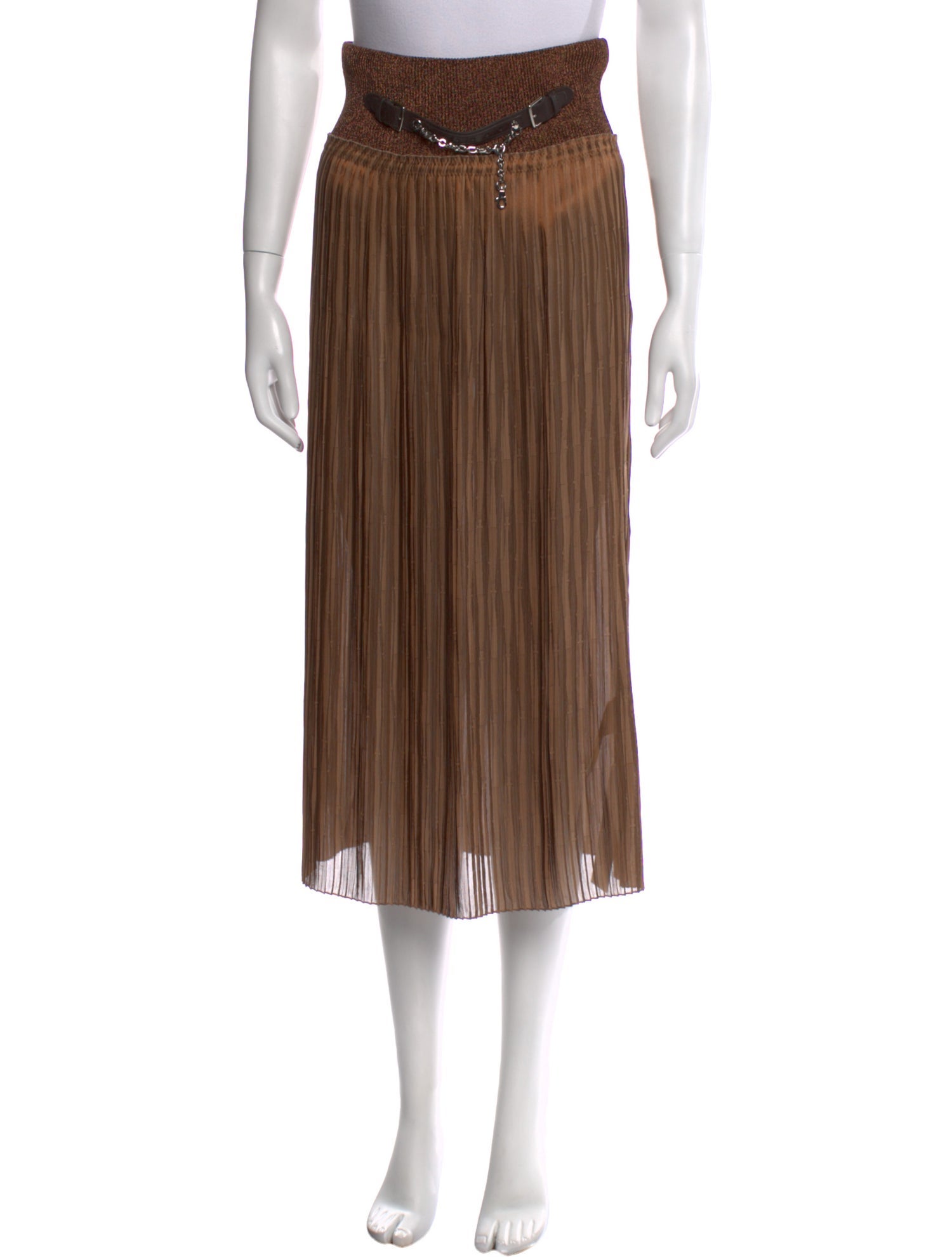 Hermès Silk Midi Length Skirt