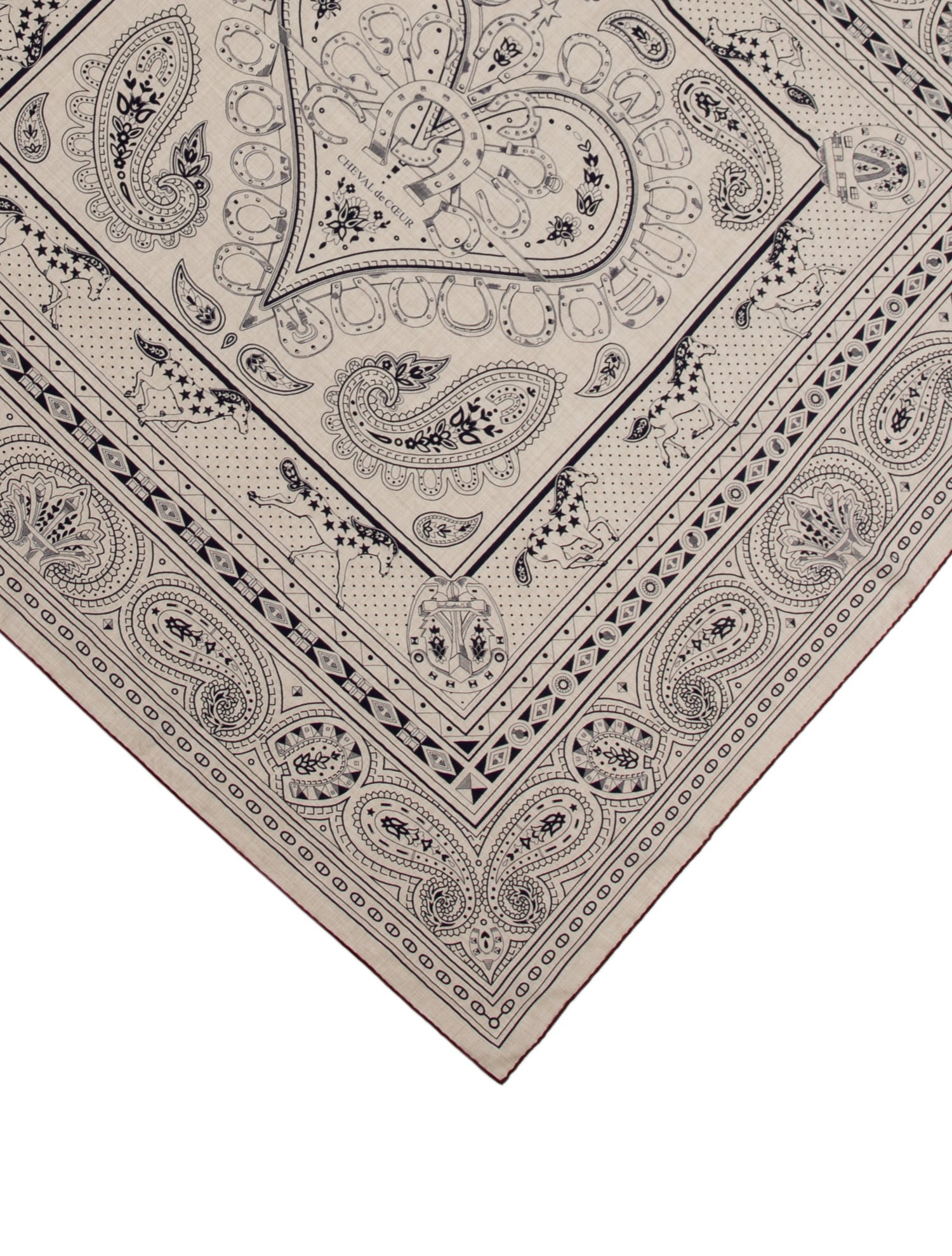 Hermès Cheval de Coeur Bandana Cashmere Shawl
