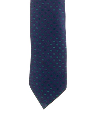 Hermès pattern silk tie