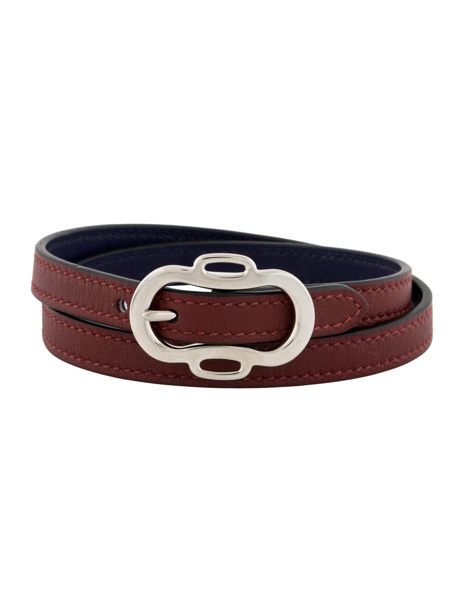 Hermès Leather Swift Boucleries Triple Tour Wrap Bracelet