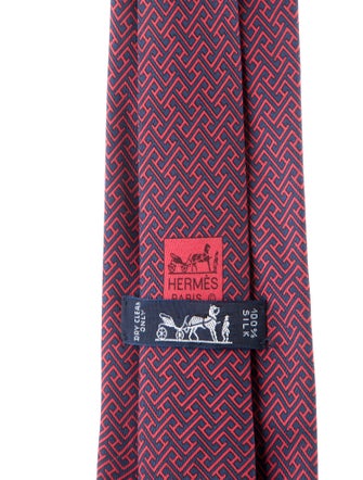 Hermès Hermès ' H ' Silk Pattern Necktie