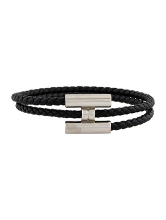Hermès Leather Tournis Tresse Bracelet