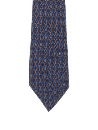 Hermès pattern silk tie