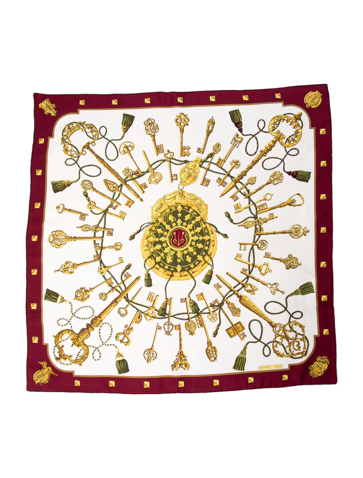 Hermès Les Clés Silk Scarf