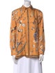Hermès Silk Printed Button-Up Top
