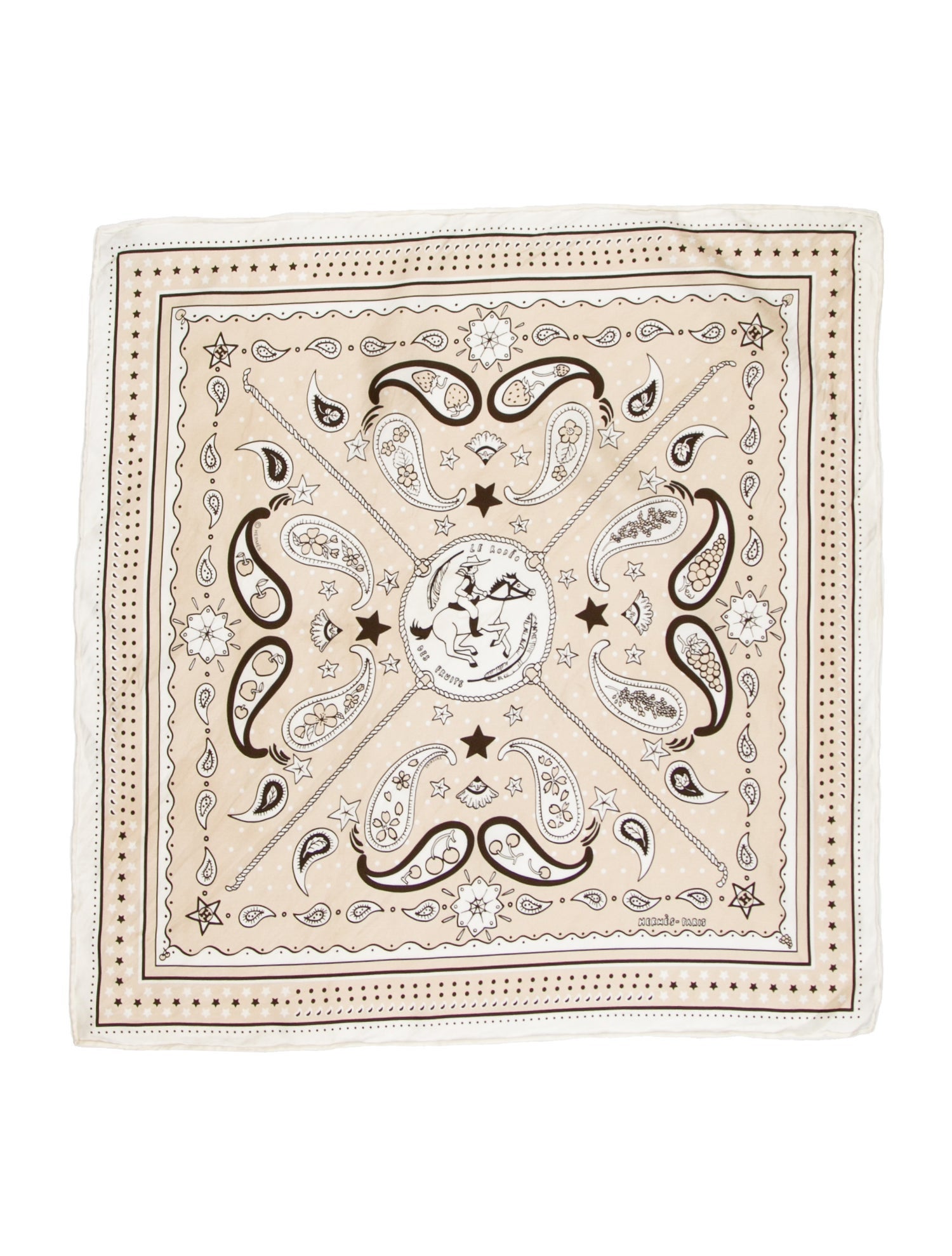 Hermès Le Rodeo des Fruits Silk Scarf