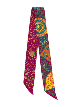 Hermès L'arbre de Vie Silk Twilly Scarf