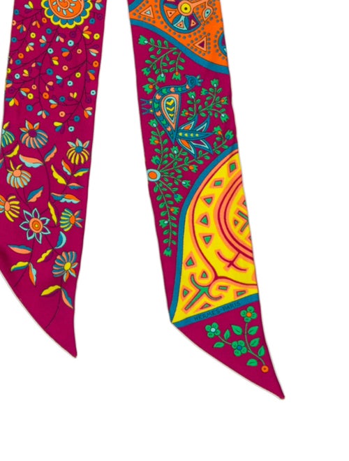 Hermès L'arbre de Vie Silk Twilly Scarf