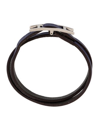 Hermès Leather Behapi Double Tour Wrap Bracelet