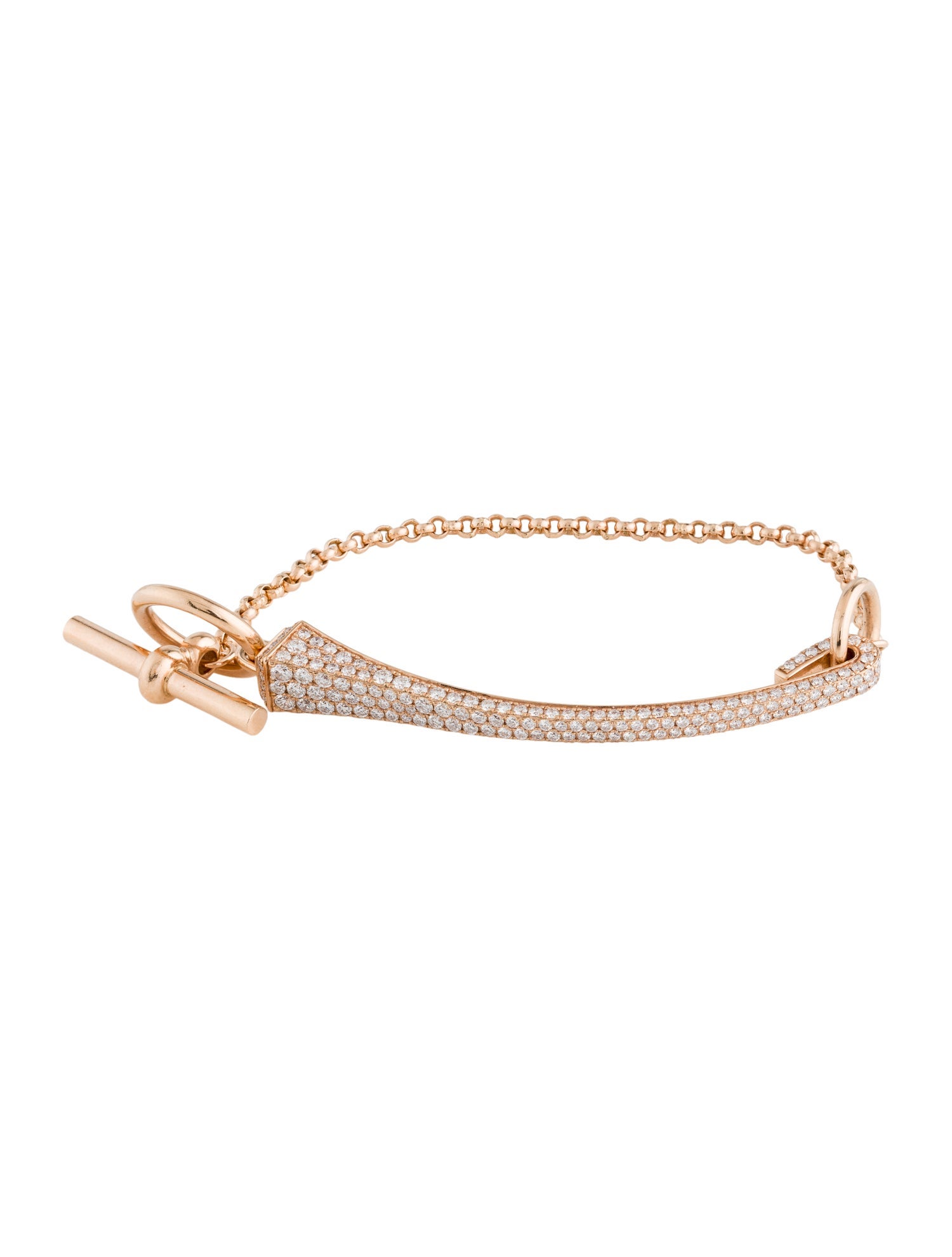 Hermès 18K Diamond Clou de Forge Link Bracelet