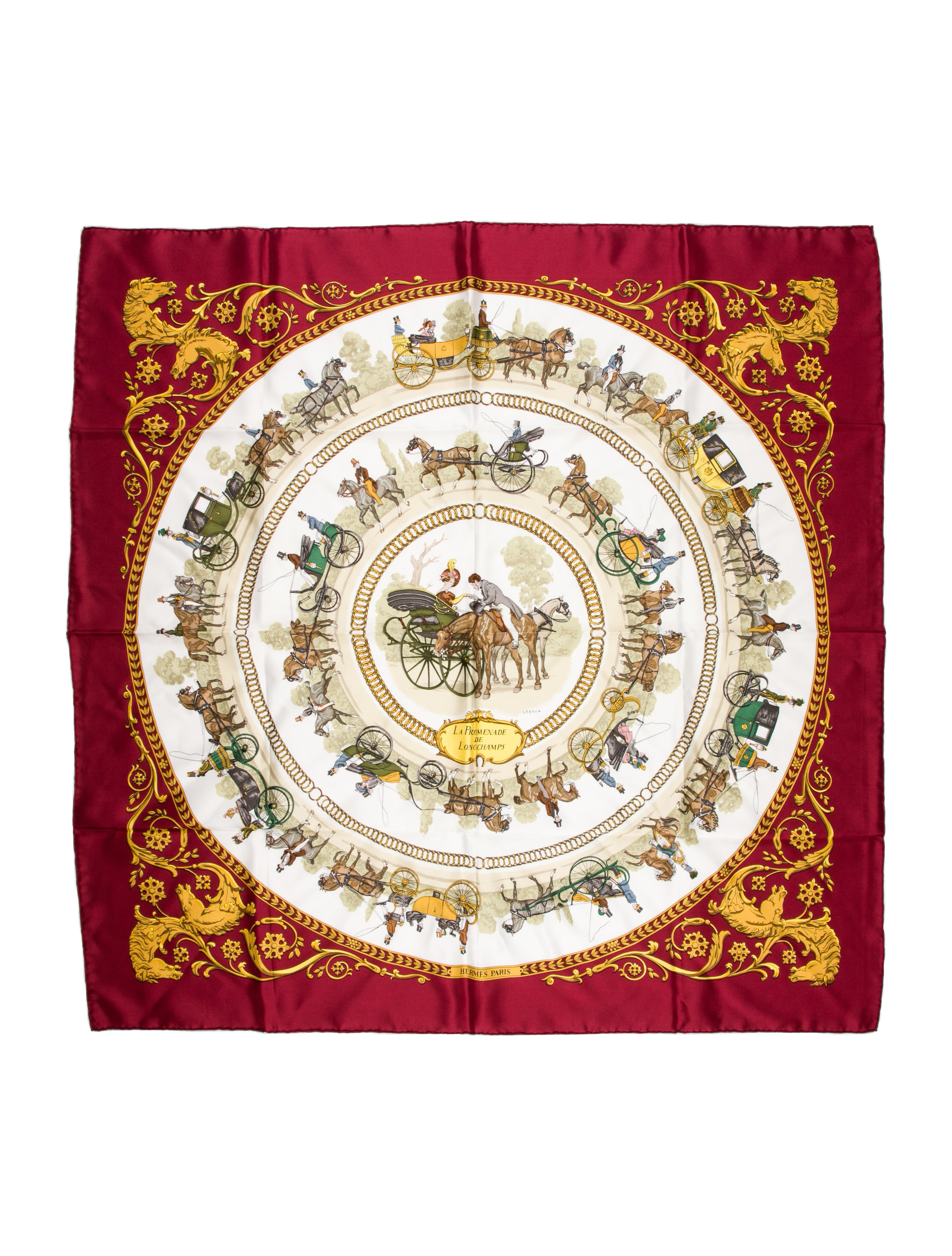 Hermès La Promenade De Longchamps Silk Scarf
