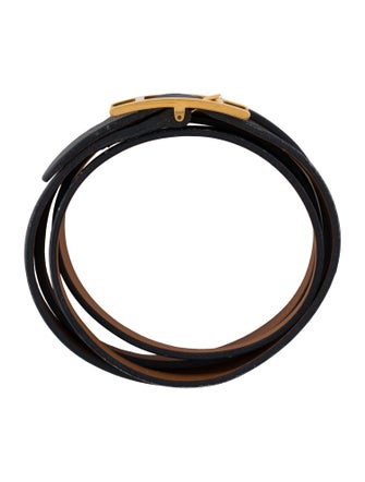 Hermès Epsom Behapi Triple Tour Leather Bracelet