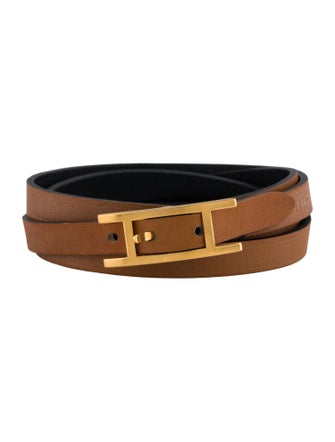 Hermès Epsom Behapi Triple Tour Leather Bracelet