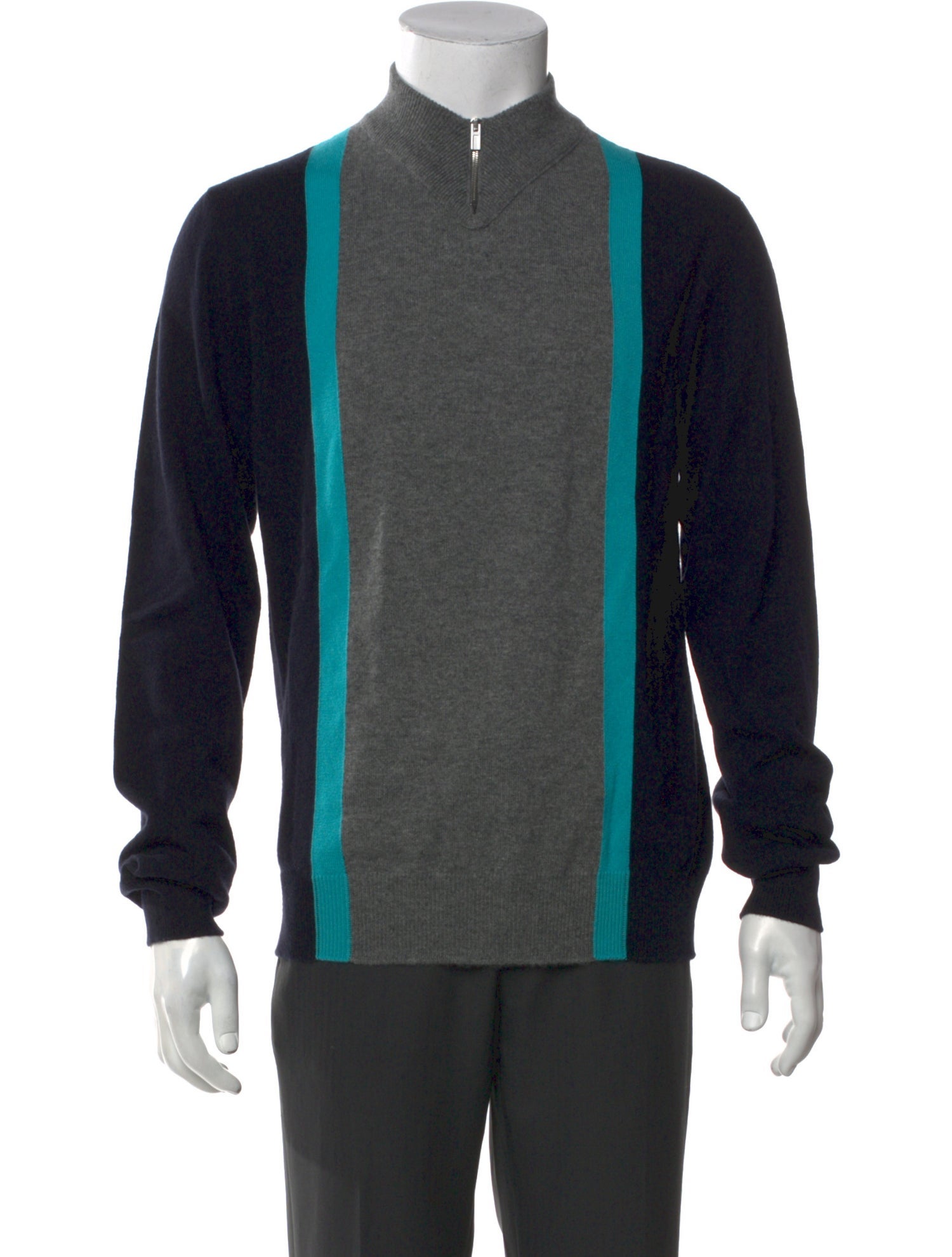 Hermès Cashmere Colorblock Pattern Cardigan w/ Tags