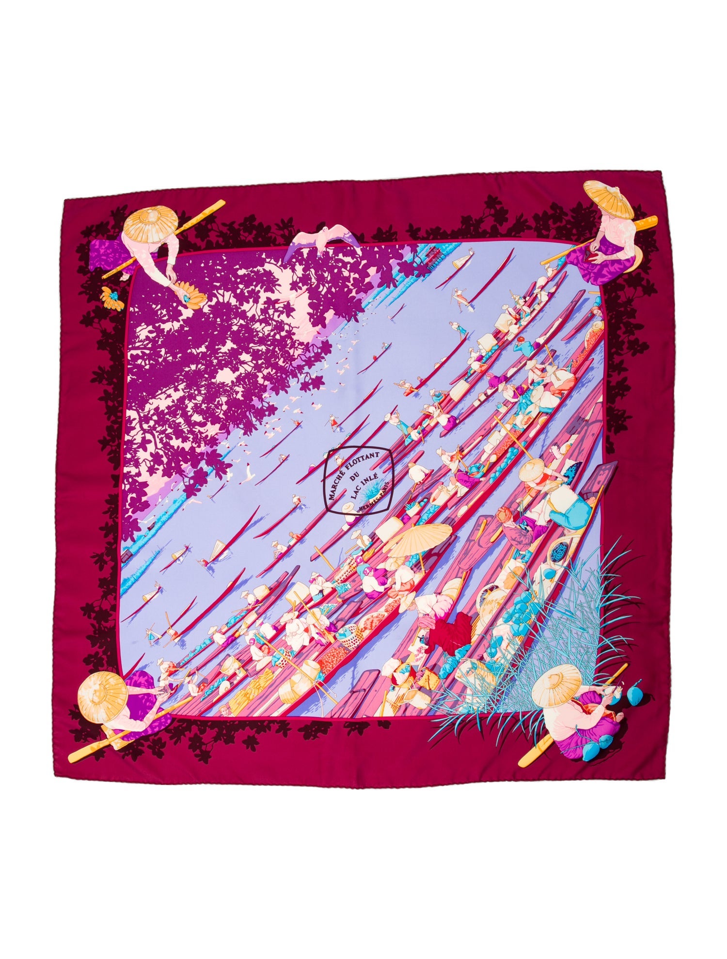 Hermès Marchè Flottant Du Lac Inlè Silk Scarf