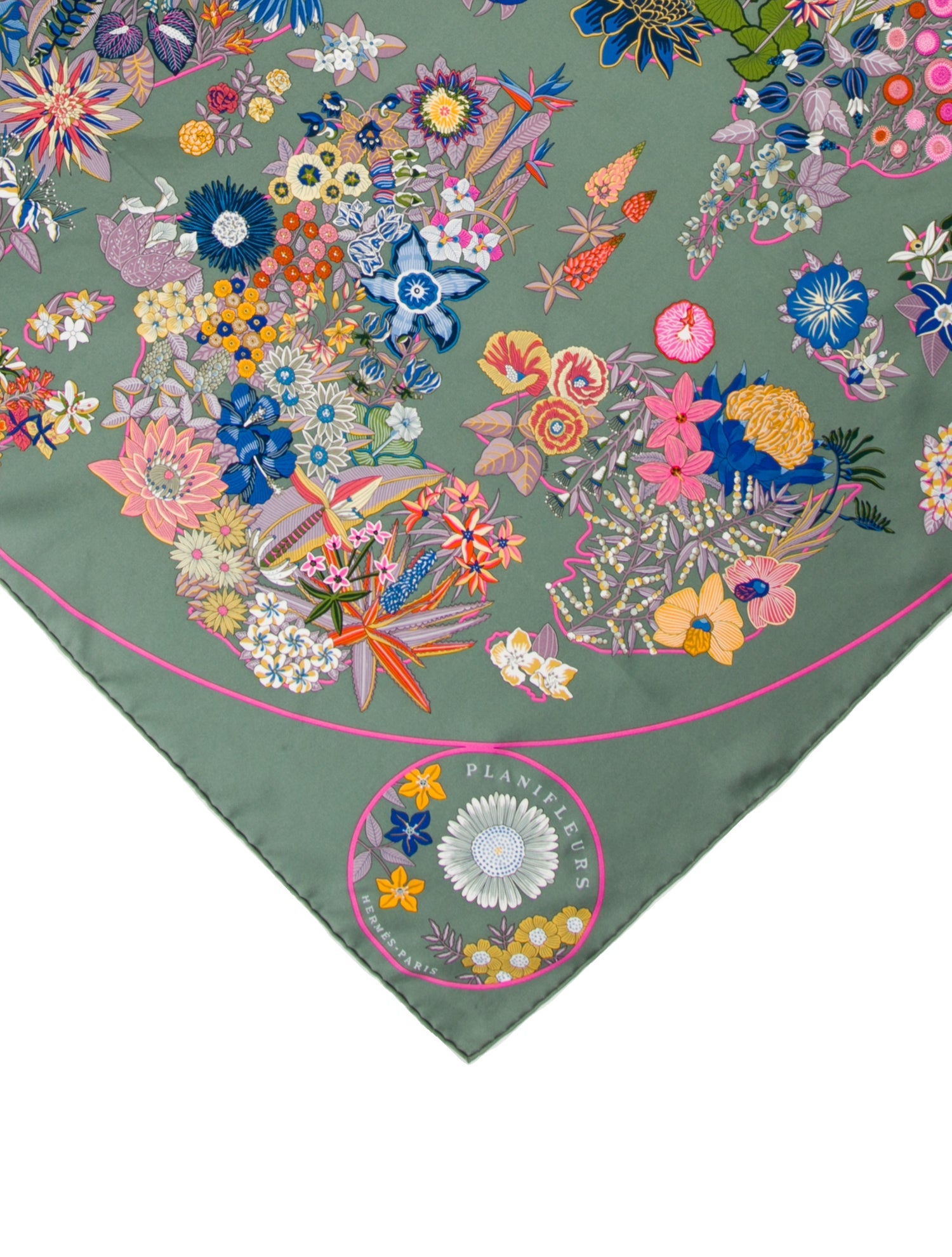 Hermès Planifleurs Silk Scarf