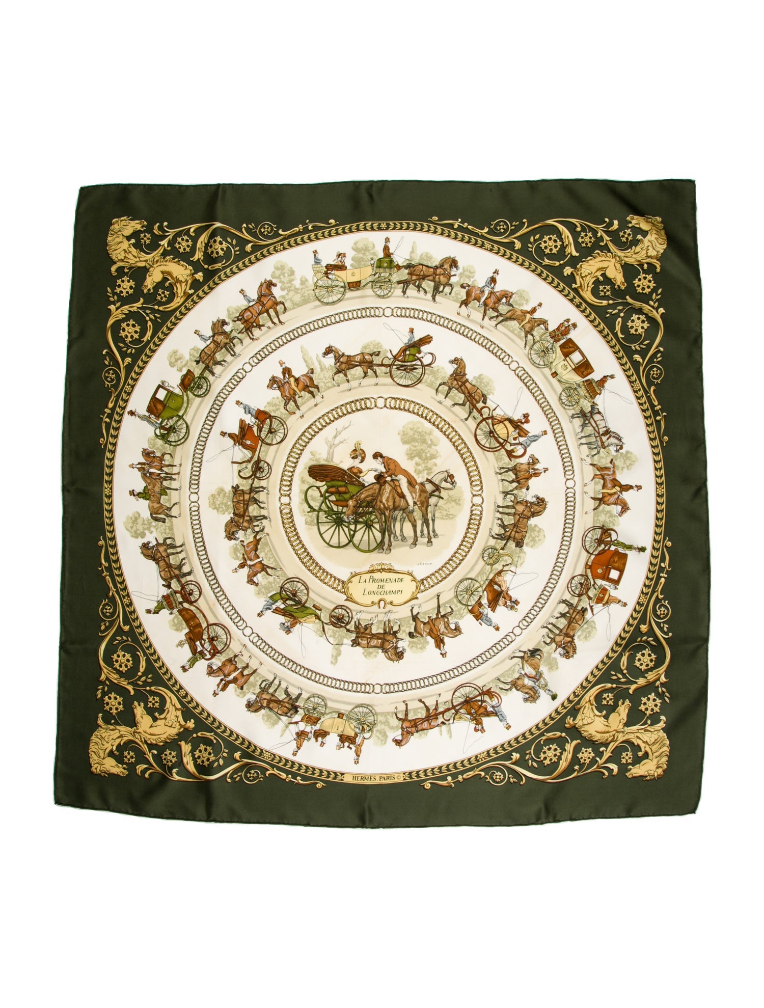 Hermès La Promenade De Longchamps Silk Scarf